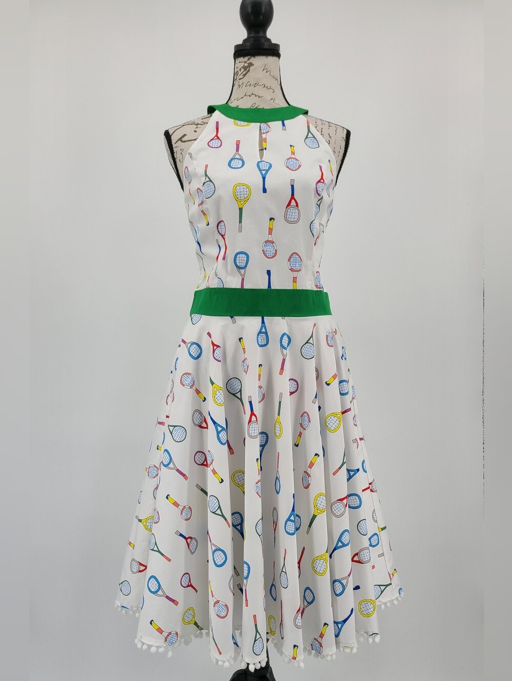Unique Vintage's Smak Parlour 100% Cotton Tennis Print Dress Size Large